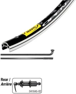 Mavic Open Elite Black/Shimano RS400 Black 700c Rear